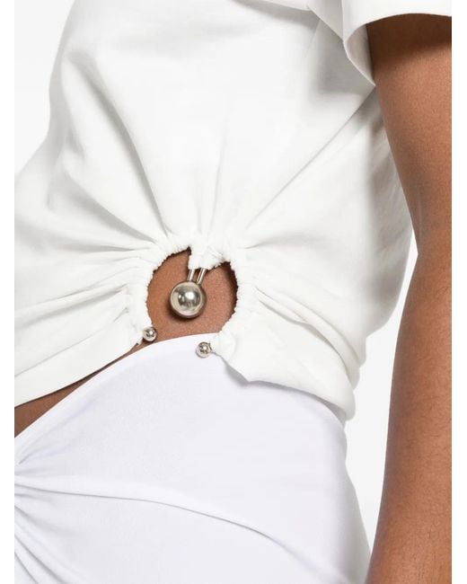 Christopher Esber White Orbit Ruched T-Shirt