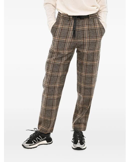 Woolrich Gray Checked Wool-Blend Trousers