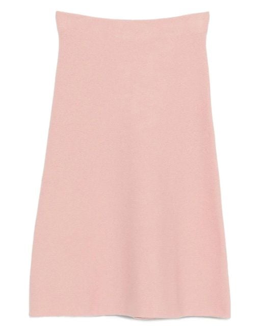 Jil Sander Pink Wool A-Line Skirt