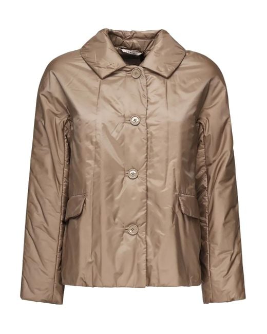 Max Mara Brown Button-Fastening Quilted Jacket