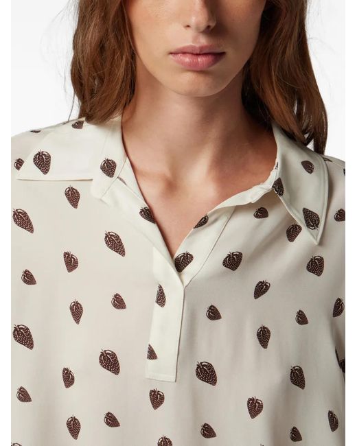 Paul Smith White Strawberry Patterned Blouse