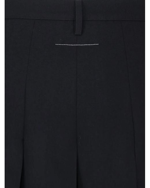 MM6 by Maison Margiela Black Pleated Midi Skirt