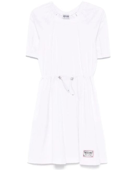 Moschino White Poplin Midi Dress
