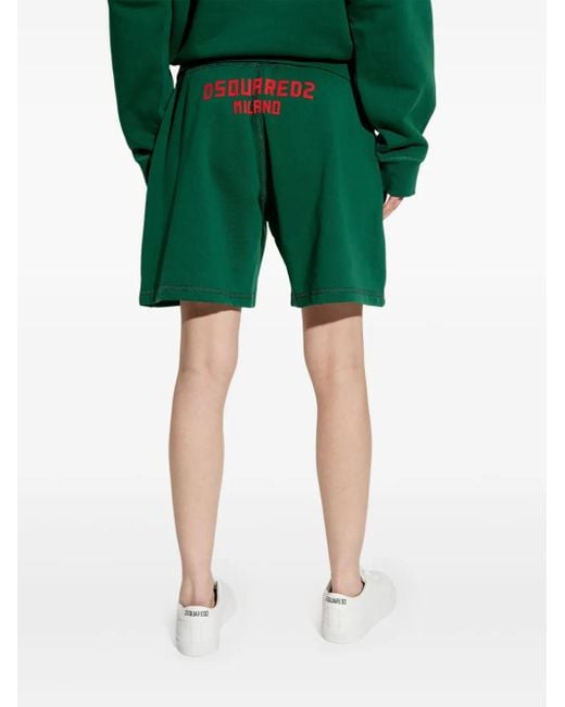 DSquared² Green Printed Track Shorts
