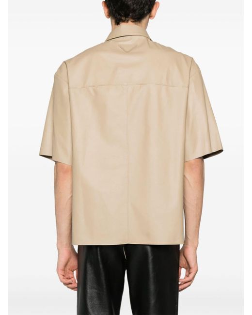 Prada Hemd mit aufgesetzter Tasche in Natural für Herren