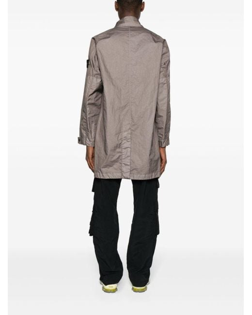 Stone Island Gray Membrana 3l Tc Crinkled Raincoat for men