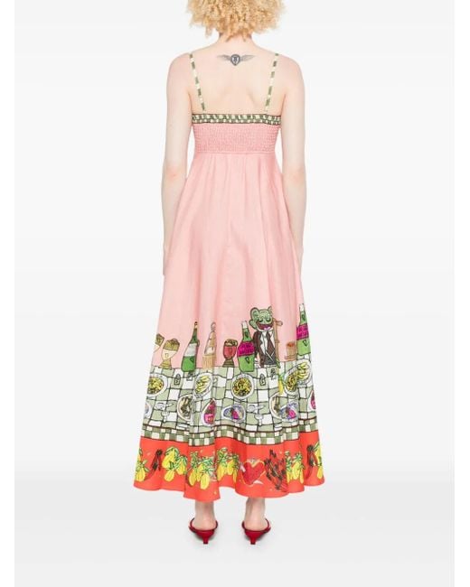 ALÉMAIS White Floral-Print A-Line Dress