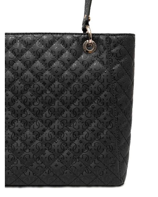 Guess Black Gesteppte Idra Tote Bag mit Herzanhänger