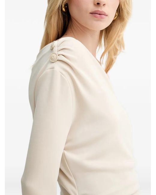 Guess Natural Draped Off-The-Shoulder Mini Dress