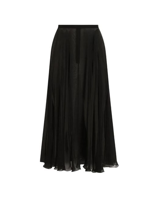 Dolce & Gabbana Black Jupe Circulaire En Mousseline