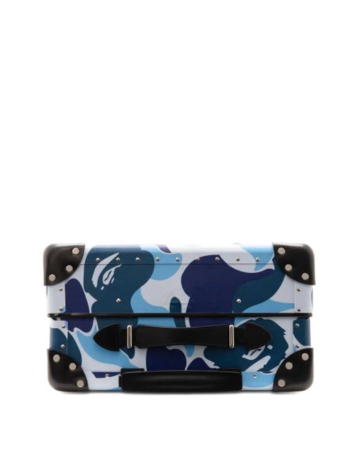 A Bathing Ape Blue X Globe-Trotter Camouflage-Pattern Holdall for men