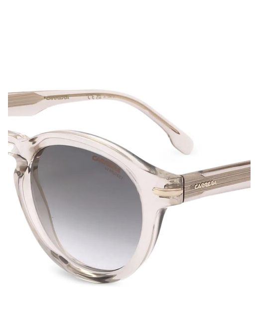 Carrera White Round-Frame Sunglasses