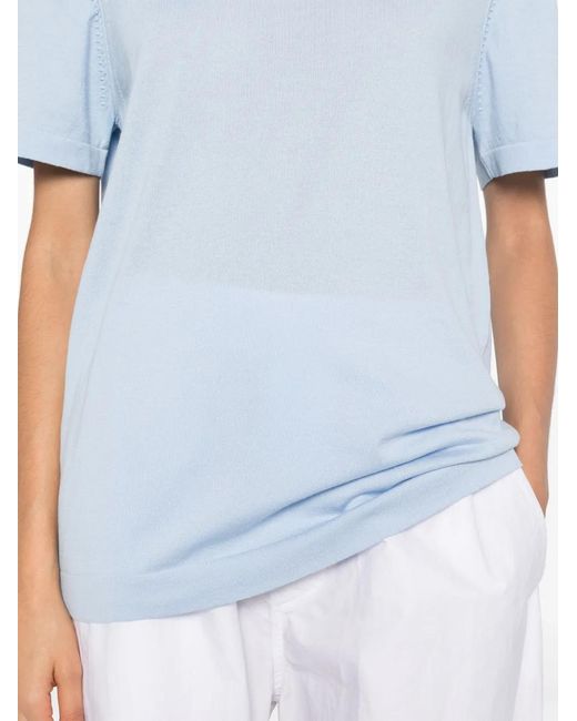 Jonathan Simkhai Blue Fine-Knit Top