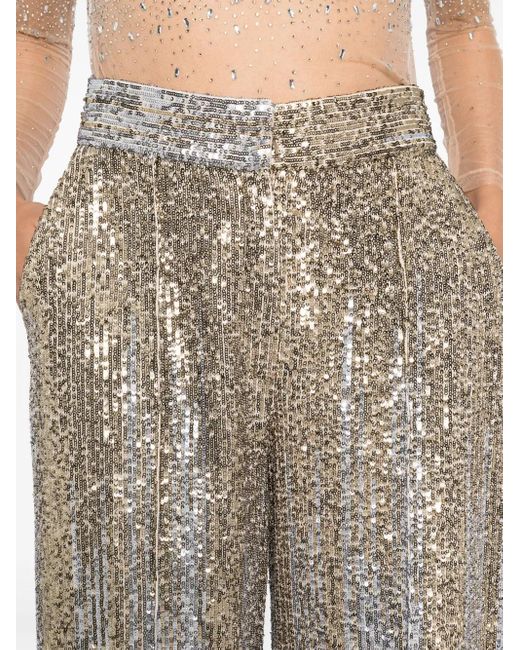 Elie Saab Metallic Gradient-Sequinned Trousers