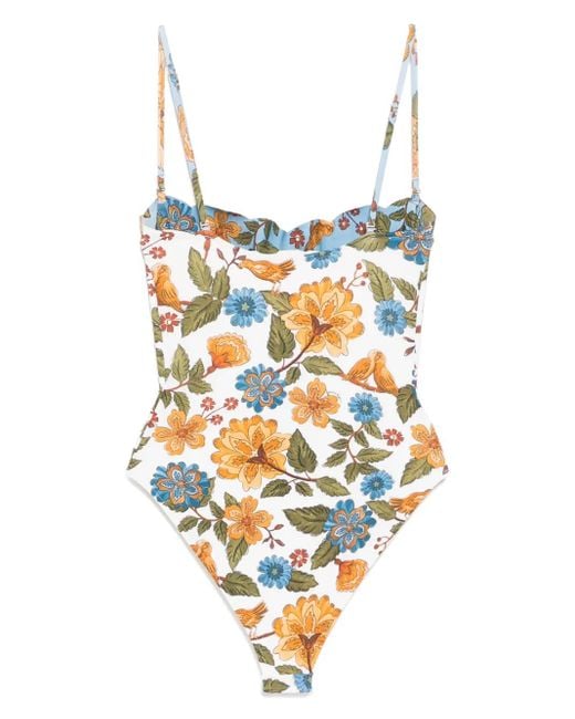 Farm Rio White Garden Scarf One-Piece