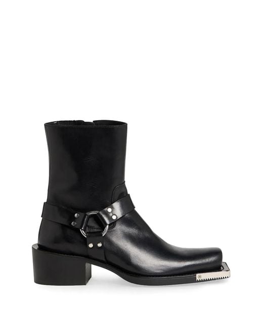 DSquared² Black Bottines À Détail De Harnais Et Bout Carré for men