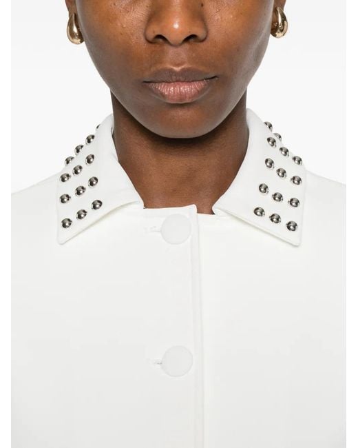 Liu Jo White Studded Detailing Jacket