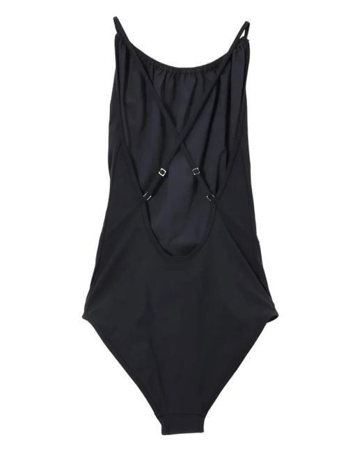 Totême  Black Drawstring-Neck Swimsuit