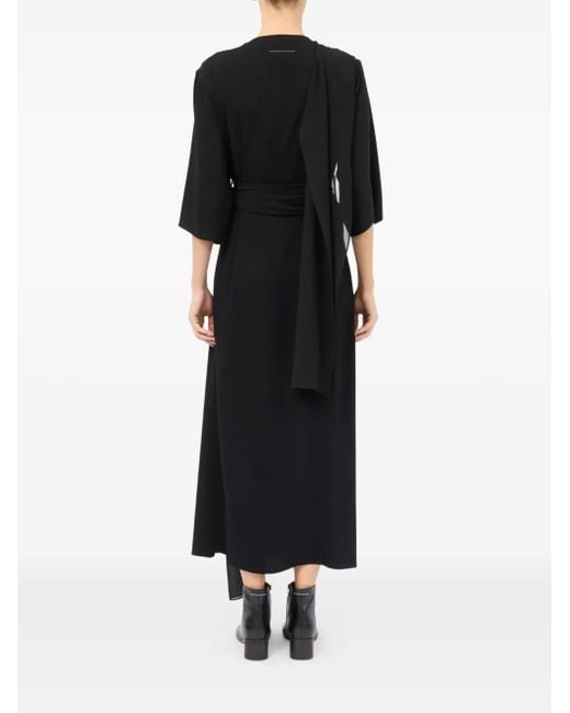 MM6 by Maison Margiela Black Asymmetric Midi Dress