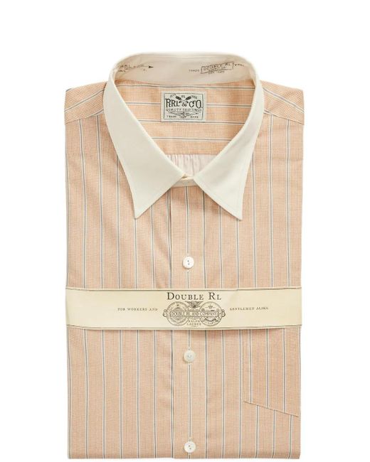 Camicia A Righe di RRL in Natural da Uomo