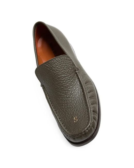 Acne Gray Leather Loafers for men
