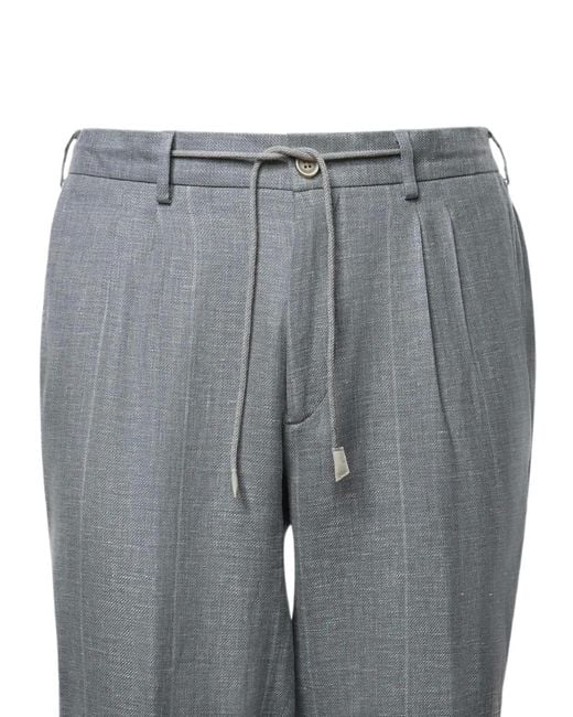 Eleventy Gray Check-Pattern Single-Breasted Suit for men