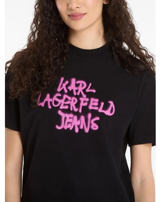 Karl Lagerfeld Black Graffiti-Print Mini Dress