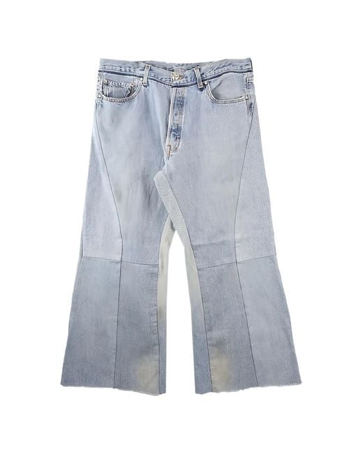 READYMADE Blue Panelled Patchwork Jeans for men