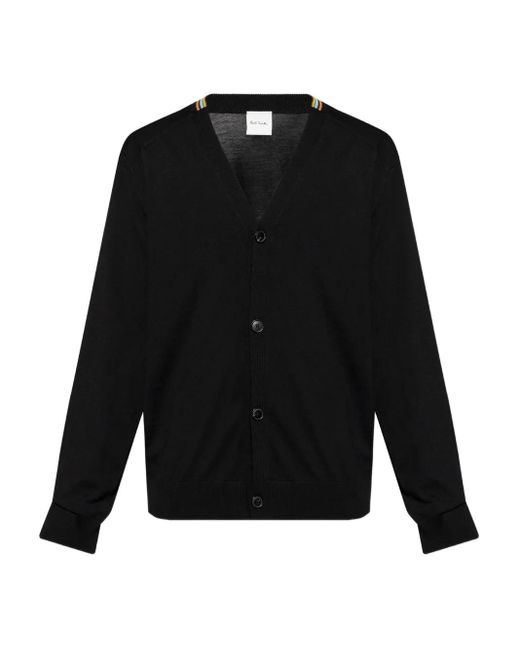 メンズ Paul Smith ストライプディテール カーディガン Black