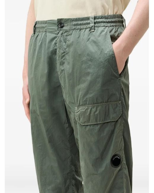 C P Company Green Lens-Detail Cargo Pants for men