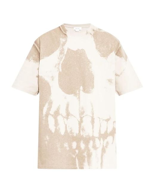 McQueen White Skull-Print Cotton T-Shirt for men