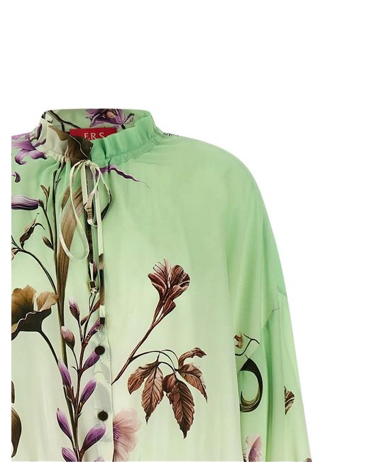 F.R.S For Restless Sleepers Green Cenide Ruffled Floral-Print Maxi Dress