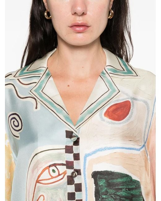 ALÉMAIS Natural Michelle Silk Shirt