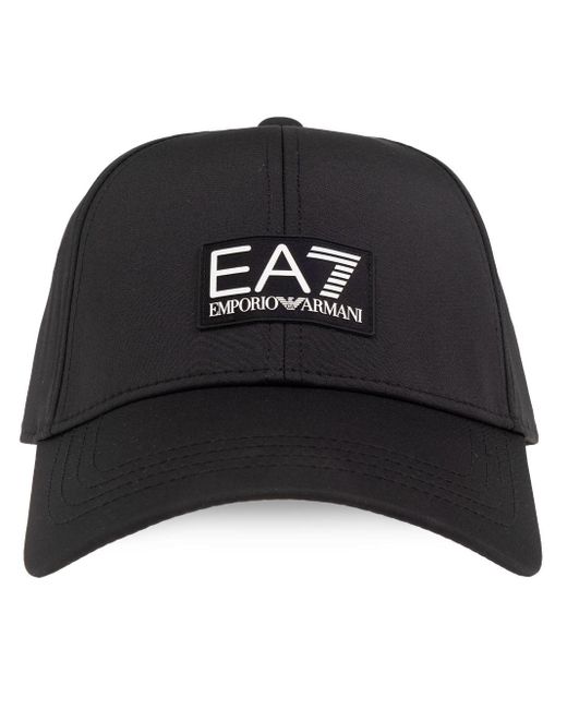 Casquette à logo en caoutchouc EA7 en coloris Black