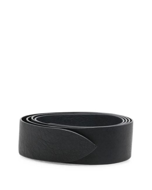 Cortana Black Grained-Effect Belt