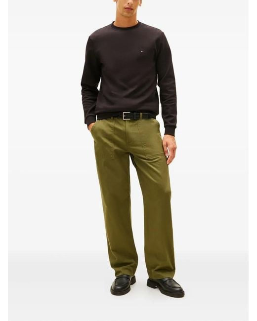 Tommy Hilfiger Black Logo-Patch Sweater for men