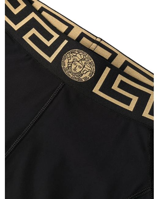 Versace Black Leggings With Logo Band