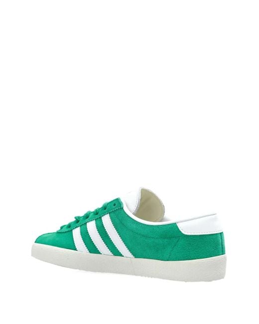 Adidas Green Three-Stripe Suede Sneakers