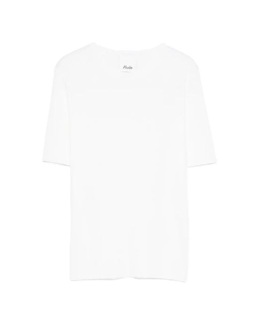 Allude White Short-Sleeve T-Shirt