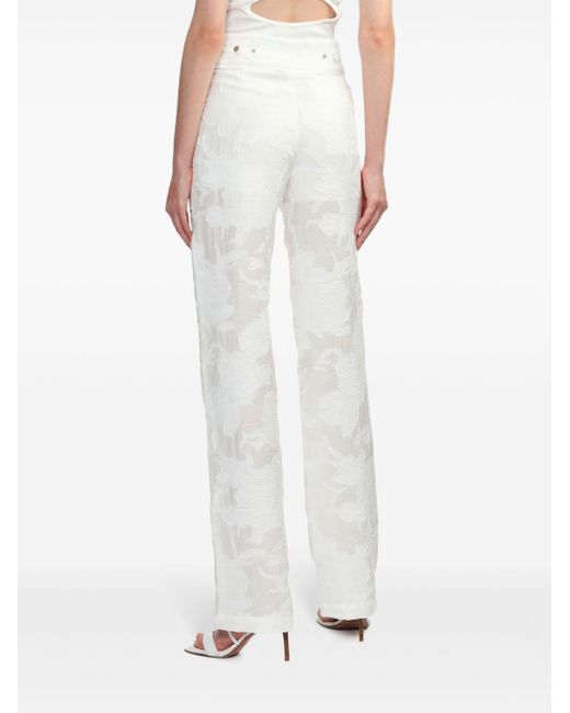Pantalon brodé à coupe longue IRO en coloris White