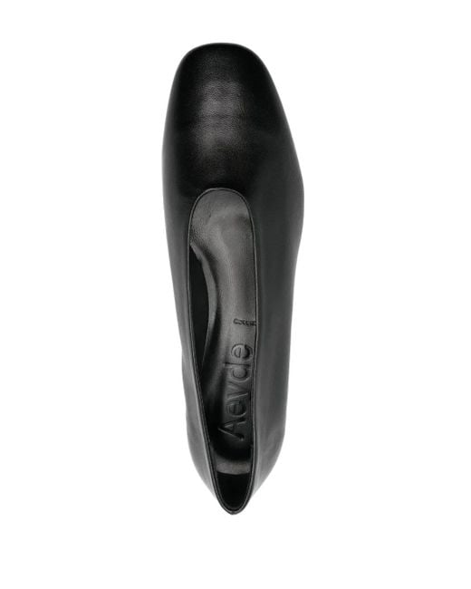 Aeyde Gray 25Mm Delia Leather Pumps