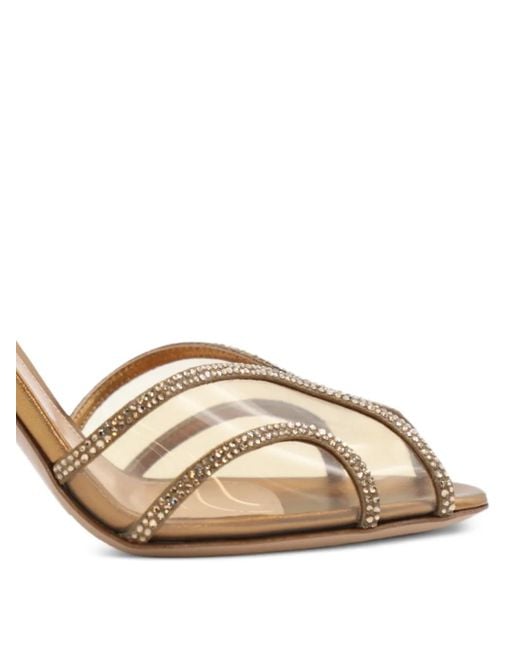 Gianvito Rossi Metallic 95Mm Crystal-Embellished Slingback Pumps