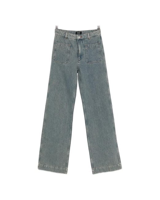 A.P.C. Blue Victoria Patch-Pocket Jeans