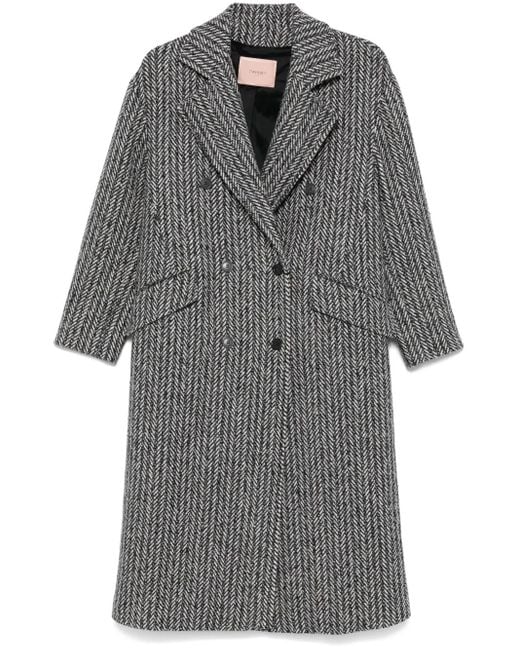 Abrigo con motivo de espiga Twinset de color Gray