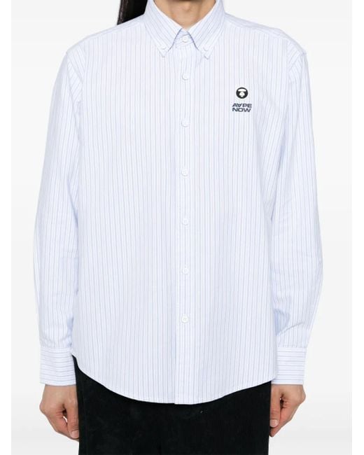 Aape By A Bathing Ape White Logo-Patch Shirt for men