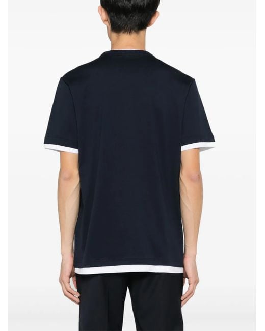 Brioni Black Logo-embroidered Cotton T-shirt for men