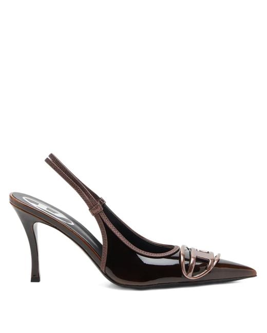 DIESEL Black 90Mm Slingback Pointed-Toe Pumps