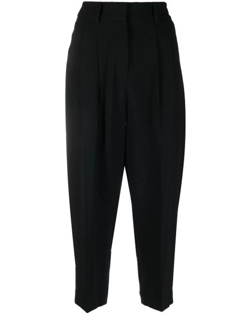 MICHAEL Michael Kors Black High-Waisted Cropped Trousers