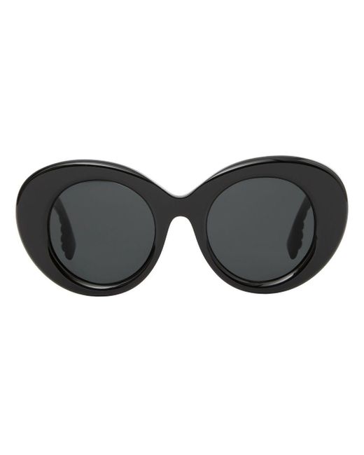 Burberry Black Oversized Round Frame Sunglasses