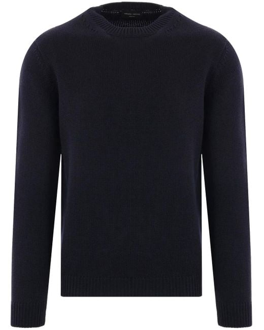 Roberto Collina Blue Crew-Neck Merino Jumper for men